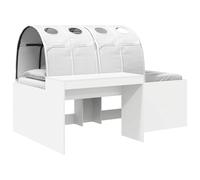 vidaXL Cama con Túnel 3 uds. Blanco Madera de ingeniería