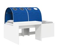 vidaXL Cama con Túnel 3 uds. Blanco y Azul Madera de ingeniería