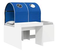 vidaXL Cama con Túnel 3 uds. Blanco y Azul Madera de ingeniería