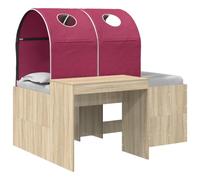 vidaXL Cama con Túnel 3 uds. Roble Sonoma y Rojo Madera de ingeniería