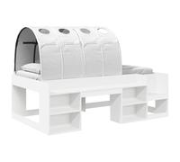 vidaXL Cama con Túnel con Estante 3 uds. Blanco Madera de ingeniería