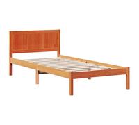 vidaXL Cama Contemporánea de Madera de Pino para 1 Persona | Acabado Marrón Encerado 100 X 200 cm Montaje Sencillo Muebles para Habitaciones