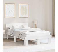 vidaXL Cama de 120 x 190 cm en Madera de Pino Blanco. Diseño Moderno y Minimalista. No Necesitas boxspring. Fácil de Montar. Duradera, con Soportes fijos para Que el colchón esté Estable. Ideal para