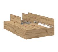 vidaXL Artisan - Estructura de almacenamiento de roble para colchón de 120 x 200 cm, diseño moderno con amplios cajones para interiores, material de madera, elegante mueble de dormitorio