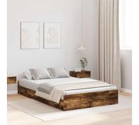 vidaXL Cama de Almacenamiento de Roble Ahumado 120 x 190 cm. Diseño Elegante y Amplio, Compatible con cajones. Ideal para Camas Queen o King. Montaje fácil y Solo para Interiores. No se Necesita Bas
