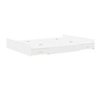 vidaXL Cama de Almacenamiento en Blanco, Hecha de Madera ingenierizada, de 140 x 200 cm. Es Amplia y fácil de armar. Tiene un diseño Minimalista, es Tipo cajón y no Necesita boxspring. Su Forma es re