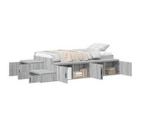 vidaXL Cama de Almacenamiento en Roble Negro 100x200 cm con Construcción Robusta y Diseño Moderno para Muebles de Dormitorio de Adultos Que Ahorra Espacio en Madera Compuesta y Estilo Elegante