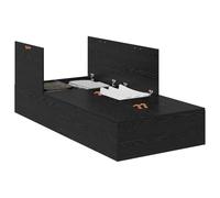 vidaXL Estructura de Cama Individual en Roble Negro | Estilo Minimalista Incluye Cajones de Almacenamiento Madera Ingenierada Duradera Dimensiones 200X100X31.5Cm Adecuado Para Colchón de 100X200Cm Mue
