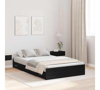 vidaXL Cama de Almacenamiento Negra de Roble 120 x 200 cm, Hecha de Madera de ingeniería. Tiene un cajón desplegable y un diseño Minimalista. Ofrece Mucho Espacio de Almacenamiento y es fácil de Mon