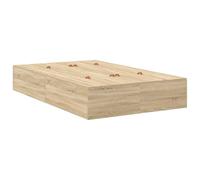 vidaXL Estructura de almacenamiento contemporáneo de roble Sonoma con gran capacidad de almacenamiento para colchón de 120 x 200 cm, ideal para organizar y dar estilo a tu dormitorio