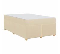 vidaXL Cama de Color Crema con colchón de Espuma densa de 120 x 190 cm, Blanca y con un Tejido Suave al Tacto. Tiene un Acabado Mate, diseño Moderno Muebles de Dormitorio. Soporta