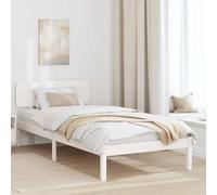 vidaXL Cama de con cabecero de Pared 90 x 190 cm de Pino sólido, construcción Fuerte, diseño Sencillo, Mueble para Dormitorio Que Ahorra Espacio, Cama Elegante y Durable para Adultos.