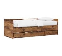 vidaXL Cama de día con cajón Madera Envejecida Madera contrachapada, Cama Diurna compacta, Moderna y multipropósito, Mueble Que Ahorra Espacio, Ideal para Dormir y Guardar Cosas