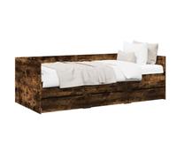 vidaXL Cama de día con cajón Roble Ahumado Madera contrachapada, Cama Diurna compacta, Moderna y multipropósito, Mueble Que Ahorra Espacio, Ideal para Dormir y Guardar Cosas
