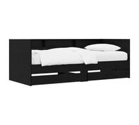 vidaXL Cama de día con cajón Roble Negro Madera de ingeniería, Estructura de Cama Moderna Rectangular, Ideal para Ahorrar Espacio, Muebles versátiles, Estilo Urbano y Descanso Chic