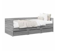 vidaXL Cama de día con cajón Sonoma Gris Madera contrachapada, Cama Diurna compacta, Moderna y multipropósito, Mueble Que Ahorra Espacio, Ideal para Dormir y Guardar Cosas