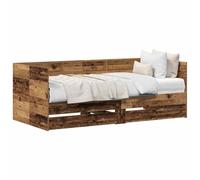 vidaXL - Cama de día con cajones (madera envejecida, 90 x 190 cm), diseño de madera