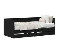 vidaXL Cama de día Roble Negro 90 x 190 cm Madera contrachapada, Estructura de Cama Moderna Rectangular, Ideal para Ahorrar Espacio, Muebles versátiles, Estilo Urbano y Descanso Chic