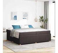 vidaXL Cama de Espuma Contemporánea Marrón Oscuro 200 cm Acabado en Tela de Madera Ingeniería Textura Suave Uso Interior Patas de Pie de Boda Montaje Fácil para 2 Personas Se Necesita Destornillador