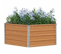 vidaXL Cama de Jardín Elevada Aspecto de Madera 129 x 129 x 45 cm