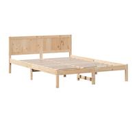 vidaXL Cama de Madera de Pino Natural Madera de Pino Macizo 160 x 200 cm