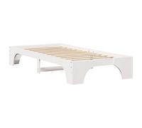 vidaXL Cama de Madera Maciza Contemporánea | 100 x 200 cm. Diseño Duradero, Color Blanco. Ideal para Adultos. Uso en dormitorios. Estilo Minimalista, construcción Robusta. Muebles Esenciales, estruc