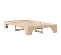 vidaXL Estructura de Cama Natural Madera Maciza de Pino 135 x 190 cm