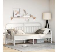 vidaXL Cama de Metal Minimalista Trundle 107X203 cm Blanca | Diseño Que Ahorra Espacio para Dormitorio Estructura Duradera Ideal para Adultos Niños O Invitados Solución Funcional y Estilosa Cama