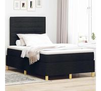 vidaXL Cama de muelles con colchón y LED Gris Claro 120X200 cm Tela diseño Moderno Resistente a Manchas disposición de sueño Unisex cabecero para Muebles de Dormitorio Funda con Cremallera Protector