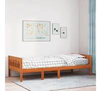 vidaXL Cama de niños sin colchón madera maciza pino marrón 75x190 cm, cama individual, cama para niños a mitad de cama, estructura de cama