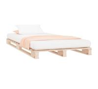 vidaXL Cama de Palets Somier Dormitorio Base Habitación Muebles Mobiliario Hogar Cuarto Descanso Madera Maciza de Pino 75x190 cm