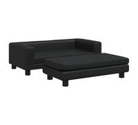vidaXL Cama de perros con extensión cuero sintético negro 100x50x30 cm