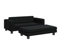 vidaXL Cama de perros con extensión cuero sintético negro 100x50x30 cm