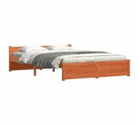 vidaXL Cama de Pino Sólido - Estructura Moderna, Muebles de Dormitorio, Diseño Robusto, Ecológico, Minimalista y Simple, Conjunto Funcional Contemporáneo