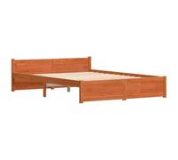 vidaXL Cama de Pino Sólido - Estructura Moderna, Muebles de Dormitorio, Diseño Robusto, Ecológico, Minimalista y Simple, Conjunto Funcional Contemporáneo