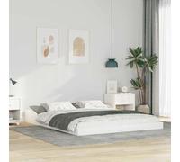 vidaXL Cama de Plataforma Moderna de Madera de Pino sólido de Blanca, 160 x 200 cm. No Necesita somier, Tiene un diseño Elegante y una Estructura Robusta. Ideal para el Interior, Funciona con Varios