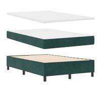 vidaXL Cama de Resortes con Colchón y Banco Verde Oscuro 120x200 cm Terciopelo
