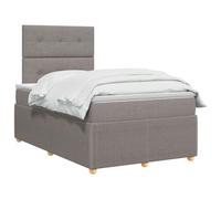 vidaXL Cama de somier tapizado, colchón de 120 x 200 cm, tela, dormitorio moderno, cama tapizada, cabecera regulable en altura, mueble práctico, construcción de listones cómoda