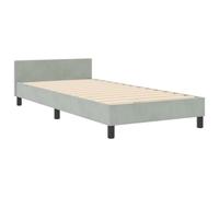 vidaXL Cama de Terciopelo Gris Claro 100 x 200cm con Botones de Cristal, Tapizada, de Madera Natural, Estilo Moderno, Resistente a la Abrasión, Ideal para el Dormitorio, Solución de Sueño Espaciosa y