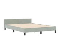 vidaXL Cama de Terciopelo Gris Claro 140 x 200cm con Botones de Cristal, Diseño Resistente, Transpirable, Ideal para tu Habitación, Ropa de Cama Moderna, Solución Cómoda para Dormir, Espaciosa y Suav