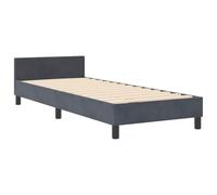 vidaXL Cama de Terciopelo Gris Oscuro 80 x 200 cm con Botones de Cristal, tapizada, de Madera Natural, Estilo Moderno, Resistente al Desgaste, Ideal para Muebles de Dormitorio, solución par