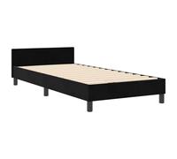 vidaXL Estructura de Cama Moderna de Terciopelo Negro Diseño Acolchado y Fuerte Construcción de Metal y Madera Se Adapta al Colchón Estándar 100 X 200 cm Estilo Duradero Muebles de Dormitorio de L