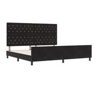 vidaXL Cama de Terciopelo Negro 200 x 200 cm con Botones de Cristal. Hecha de Madera Natural, Tiene un diseño Moderno y un Acabado Mate Muebles de Dormitorio, es una Cama Amplia y cóm