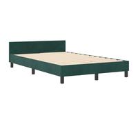 vidaXL Cama de Terciopelo Verde Oscuro 120 x 200 cm con Botones. Hecha de Madera Natural, Tiene un diseño Moderno y Elegante. Resistente a Manchas, es Ideal para el Dormitorio. Ofrece una solución d