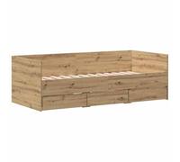 vidaXL Elegante cama de día con cajón, elegante acabado de roble artesano, acabado sólido, ideal para dormitorios de adultos, muebles de dormitorio modernos para invitados interiores individuales