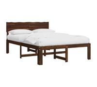 vidaXL Cama Doble con cabecero Rostock Marrón Oscuro 150 x 200 cm