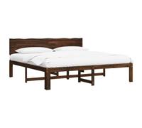 vidaXL Cama Doble con cabecero Rostock Marrón Oscuro 180 x 200 cm