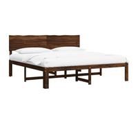 vidaXL Cama Doble con cabecero Rostock Marrón Oscuro 180 x 200 cm