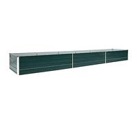 vidaXL Cama elevada de acero galvanizado para jardín 480 x 45 cm Maceta rectangular verde