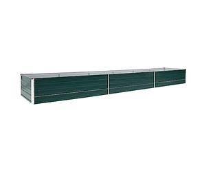 vidaXL Cama elevada de Acero galvanizado para jardín, 480 x 45 cm, Maceta Rectangular Verde para Verduras, Hierbas, Flores